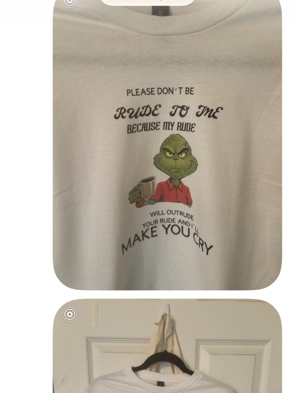 White Grinch Graphic Tee - women’s TShirt